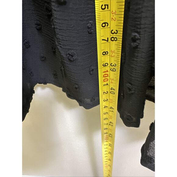 Torrid Mini Clip Dot Babydoll Dress Size 1X Black Line Balloon Sleeve Whimsigoth - Picture 7 of 7